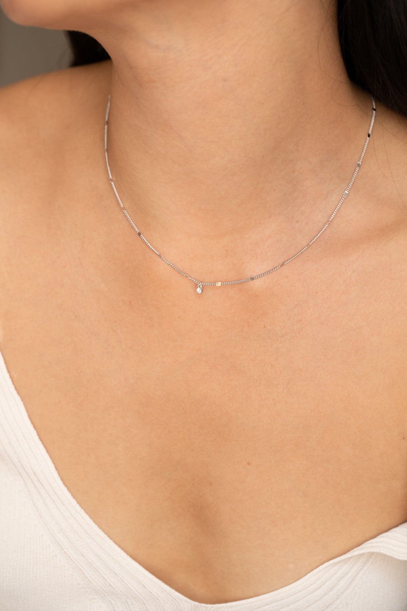 Collier La Garçonne diamant Pure argent