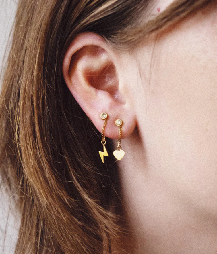 Boucles d'oreilles Roma acier doré