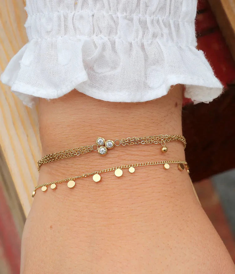 Bracelet ZAG mini Confettis acier doré