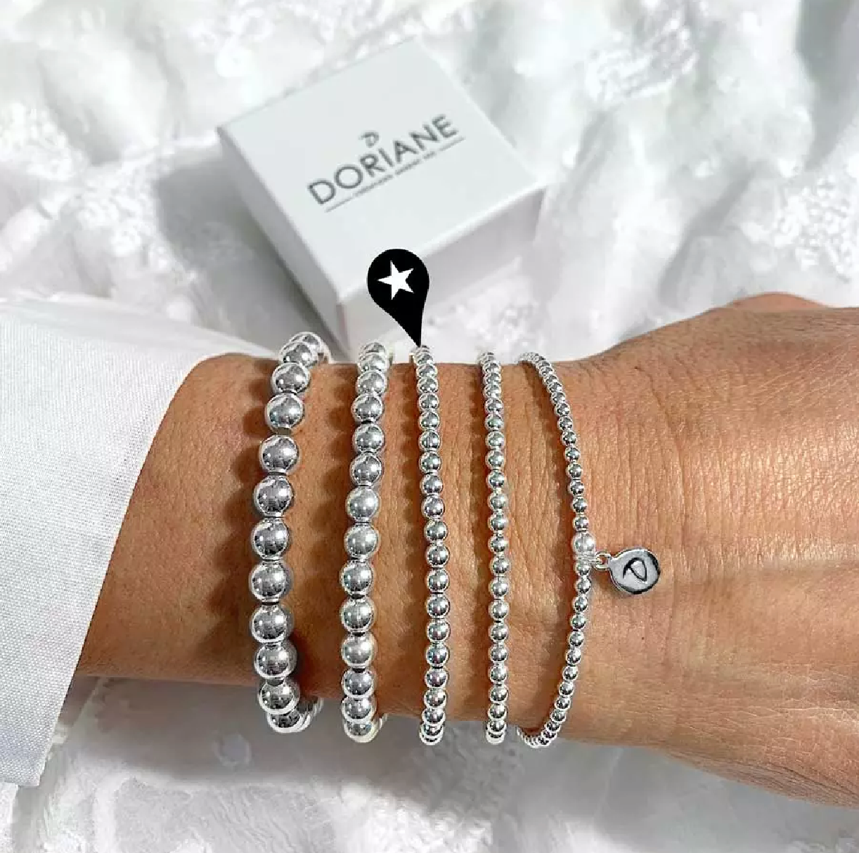 Bracelet DORIANE - Boule argent 3,5mm