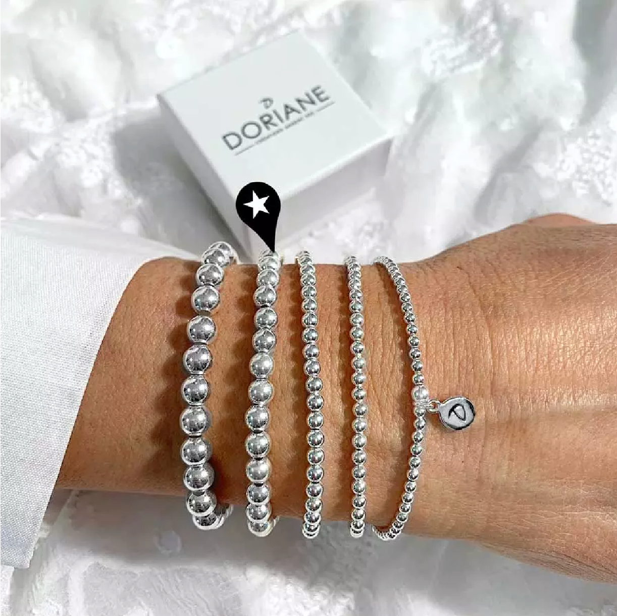 Bracelet DORIANE - Boule argent 5mm