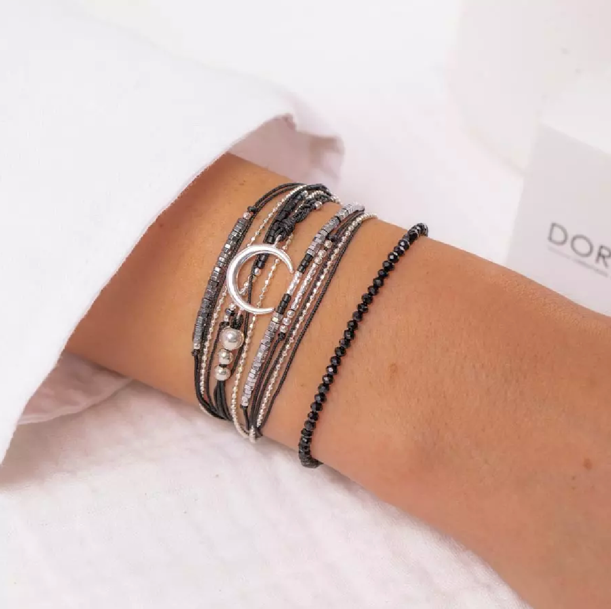 Bracelet DORIANE - Élastique noir