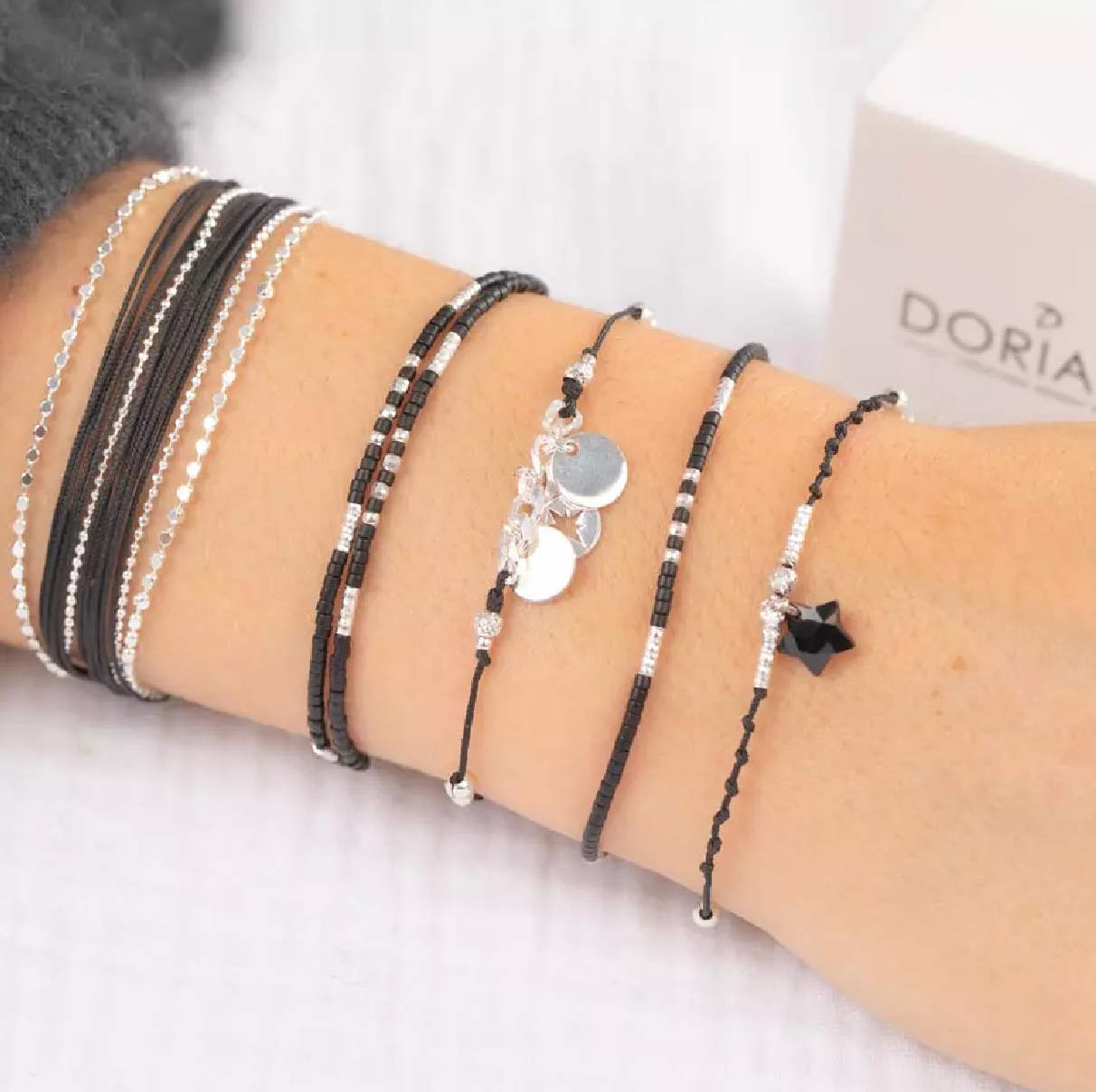 Bracelet DORIANE - Fluffy miyuki noir