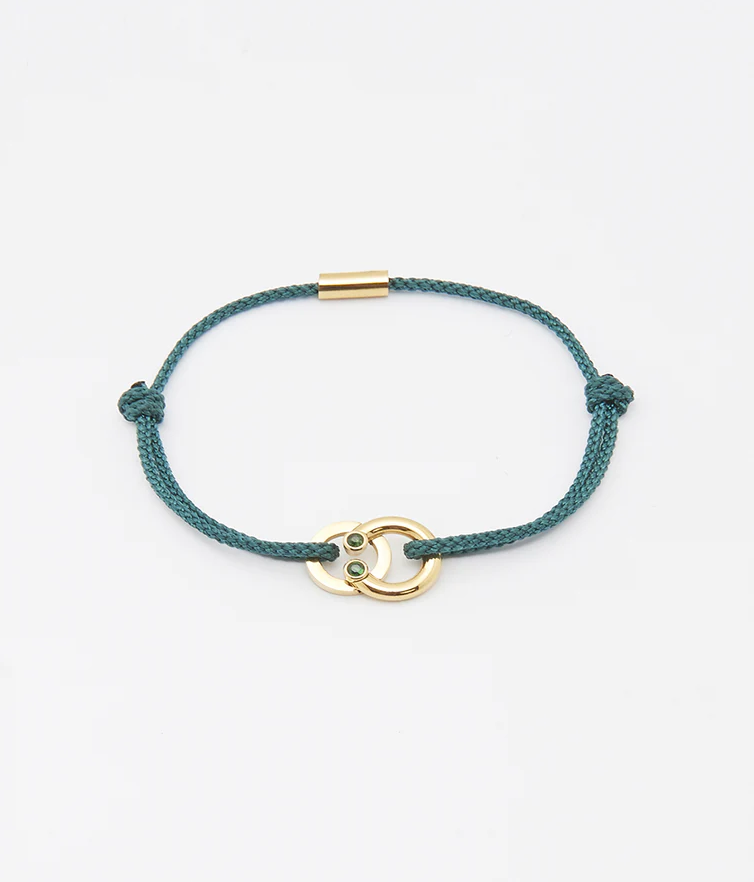 Bracelet Doria cordon bleu vert