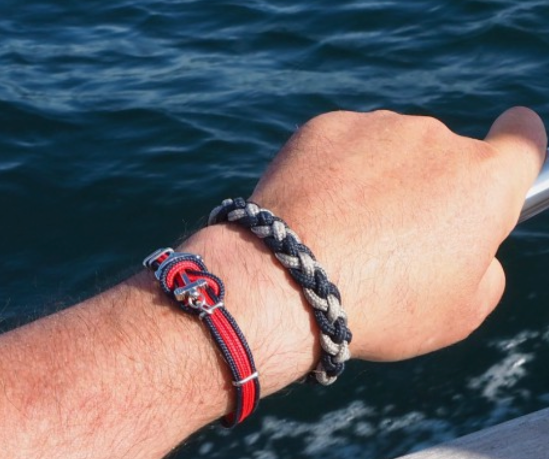 Bracelet ancre double corde