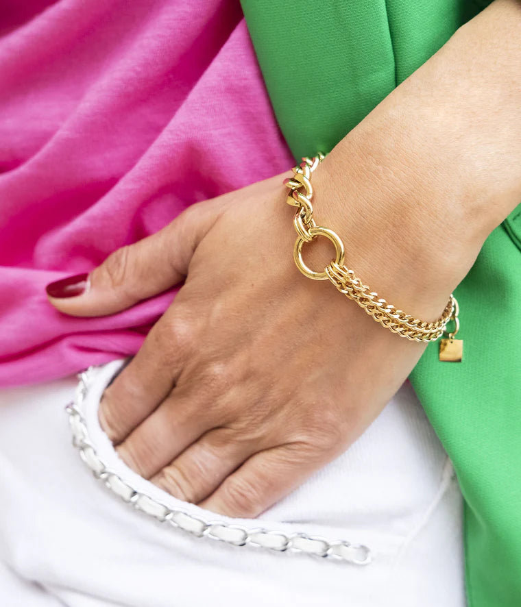Bracelet ZAG Quatro acier doré