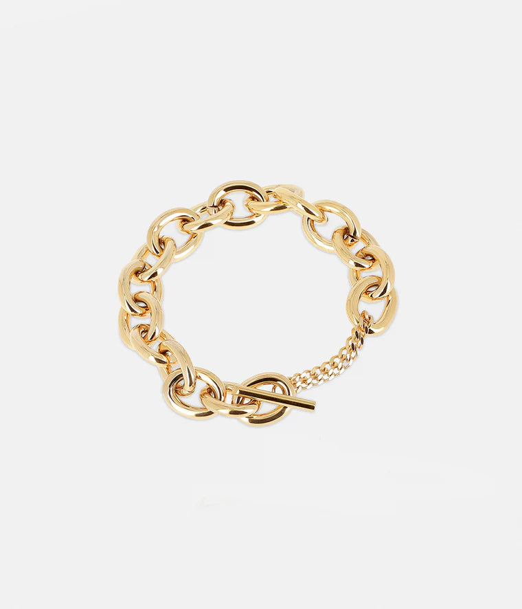 Bracelet ZAG Ecume acier doré