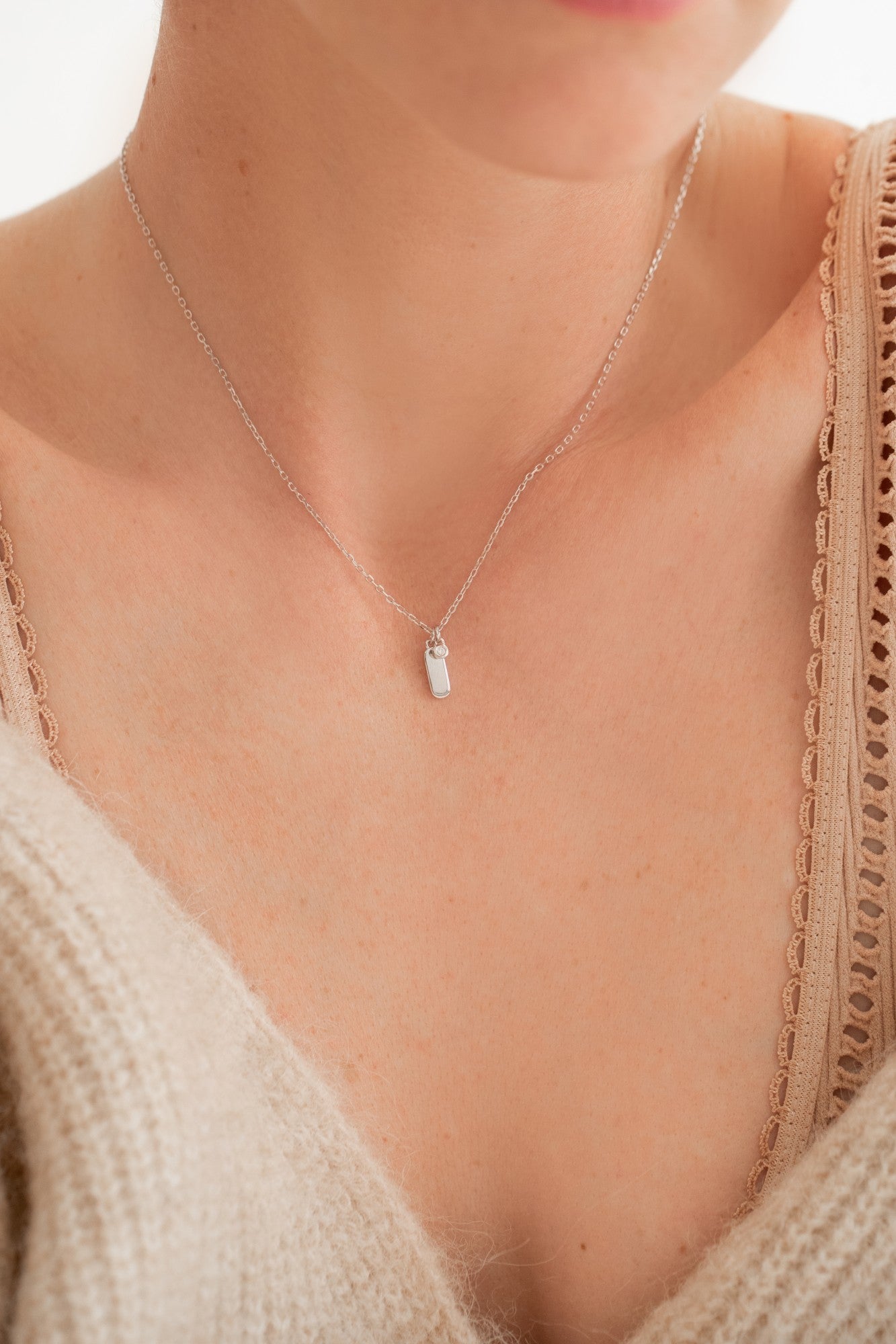 Collier La Garçonne diamant Jamais sans toi argent