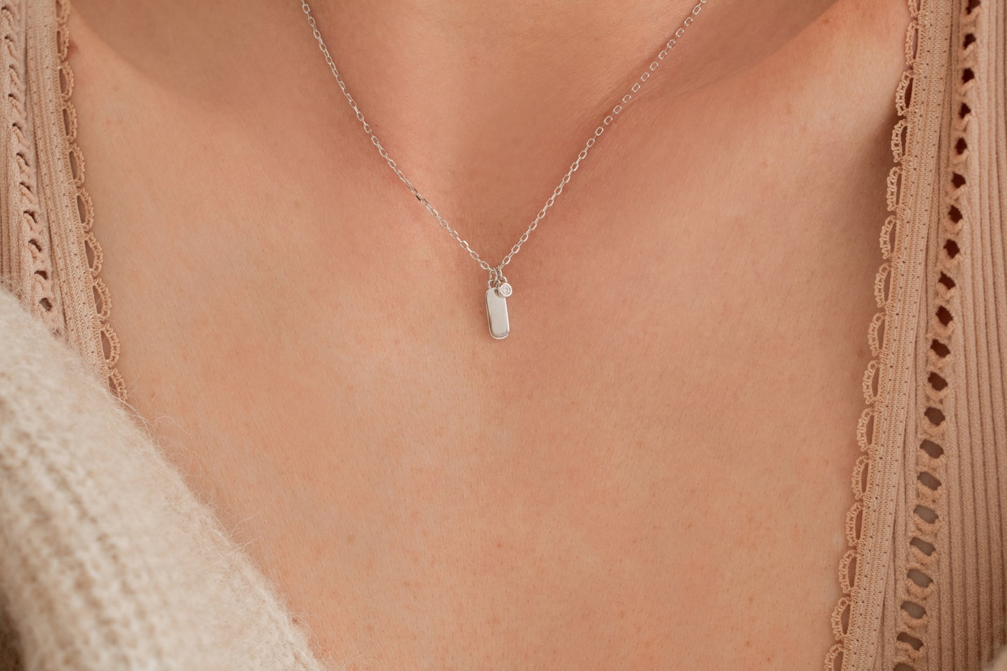 Collier La Garçonne diamant Jamais sans toi argent