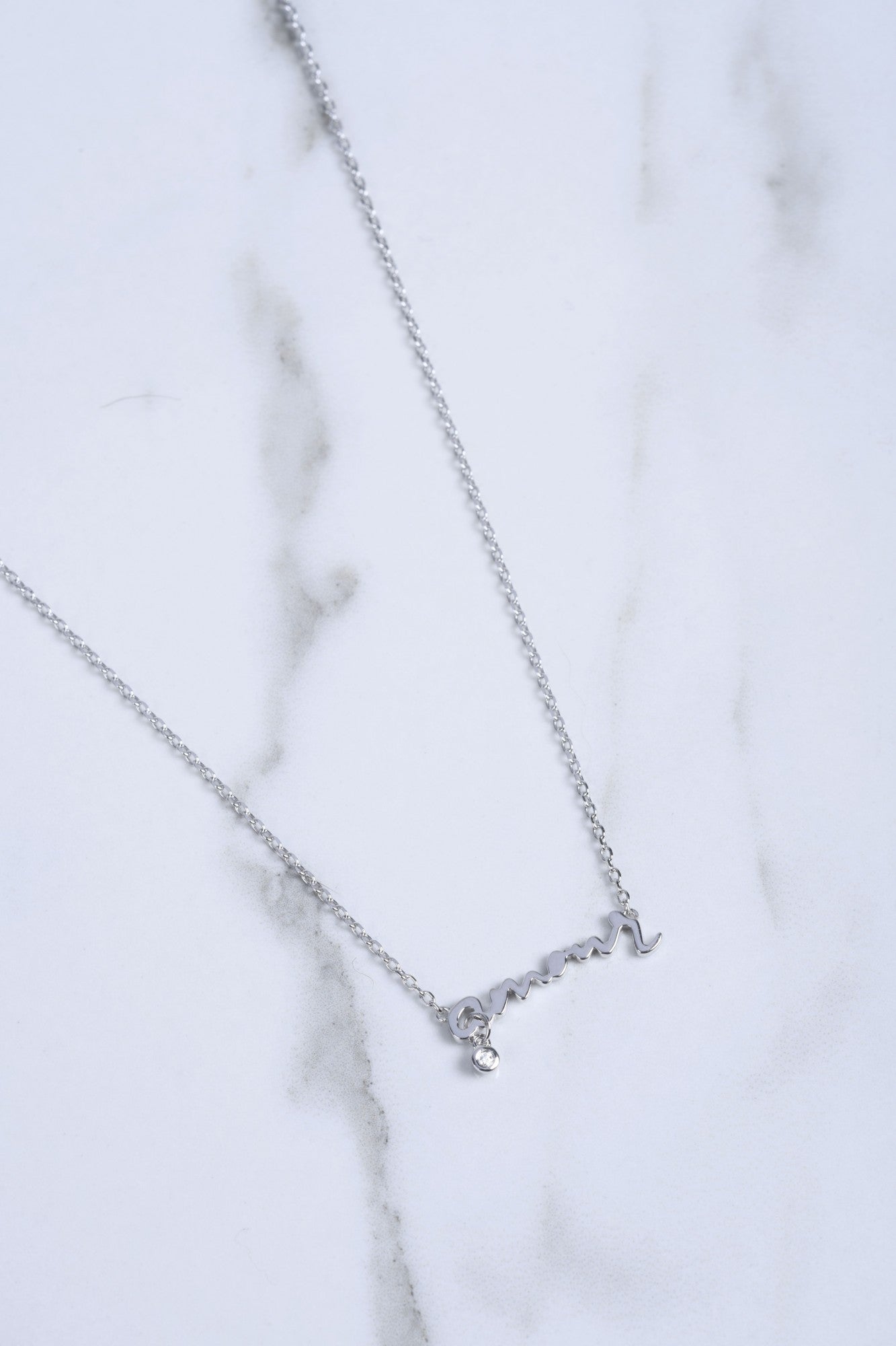 Collier La Garçonne diamant Toi mon amour argent