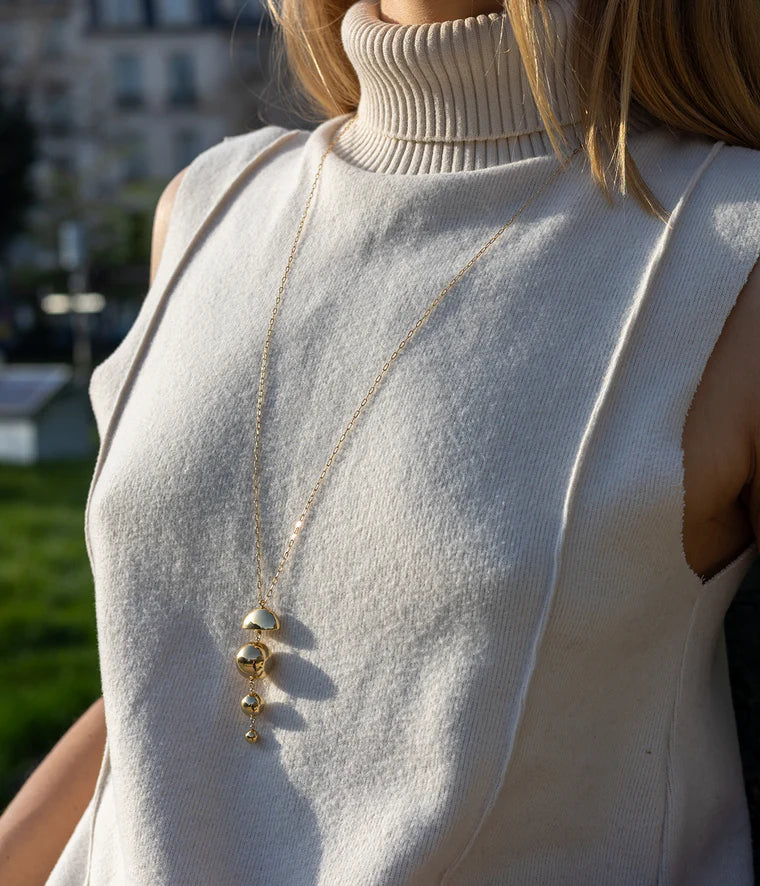 Collier sautoir ZAG Mystique acier doré