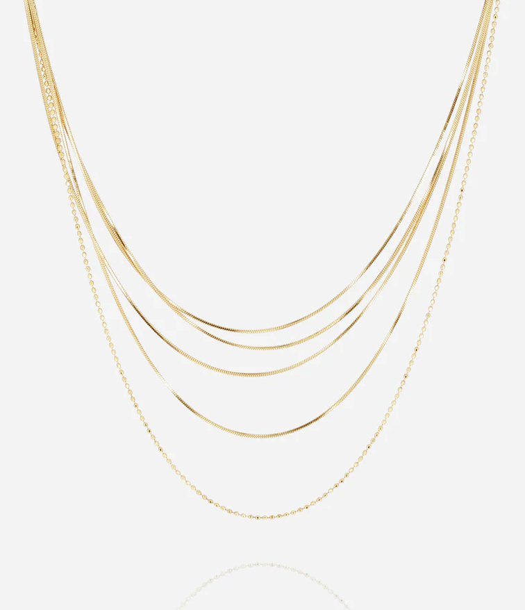 Collier ZAG Pluriel acier doré