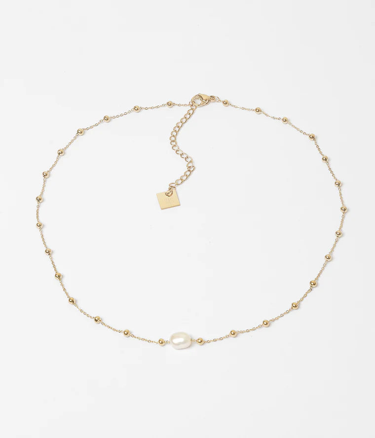 Collier ZAG Izia acier doré nacre