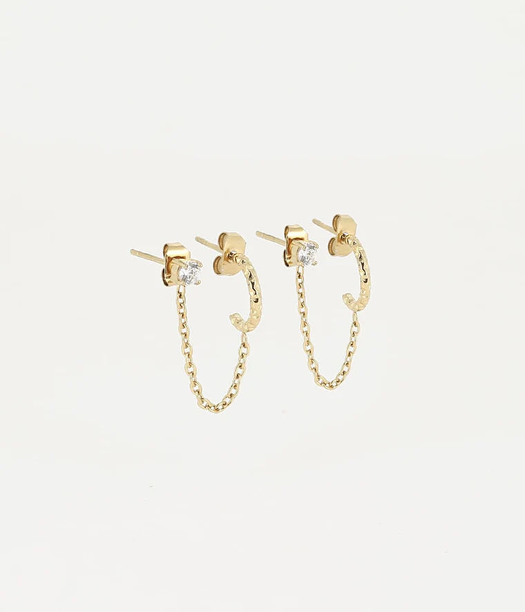 Boucles d'oreilles ZAG - Chi doré