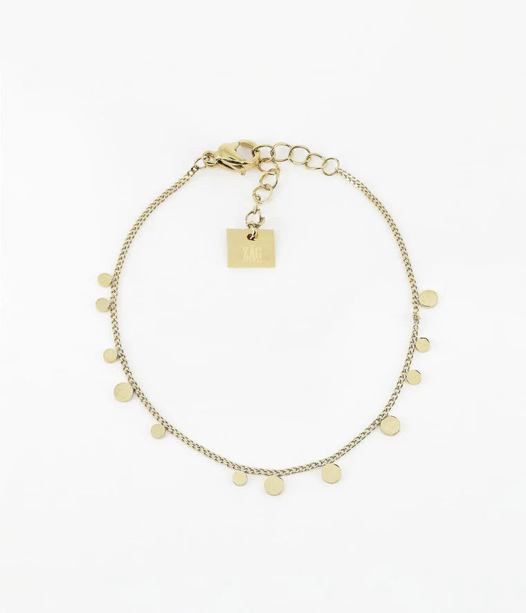Bracelet ZAG mini Confettis acier doré