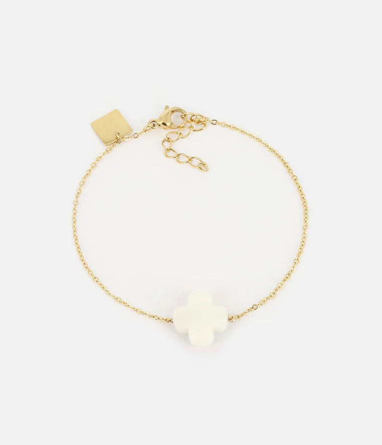 Bracelet ZAG Vega blanc acier doré