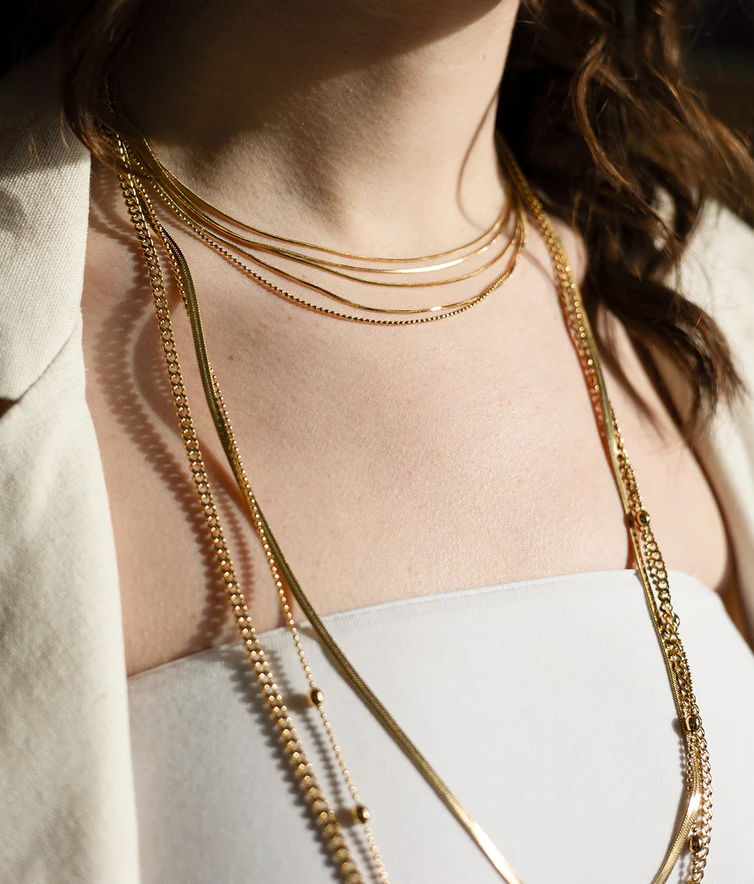 Collier ZAG Pluriel acier doré